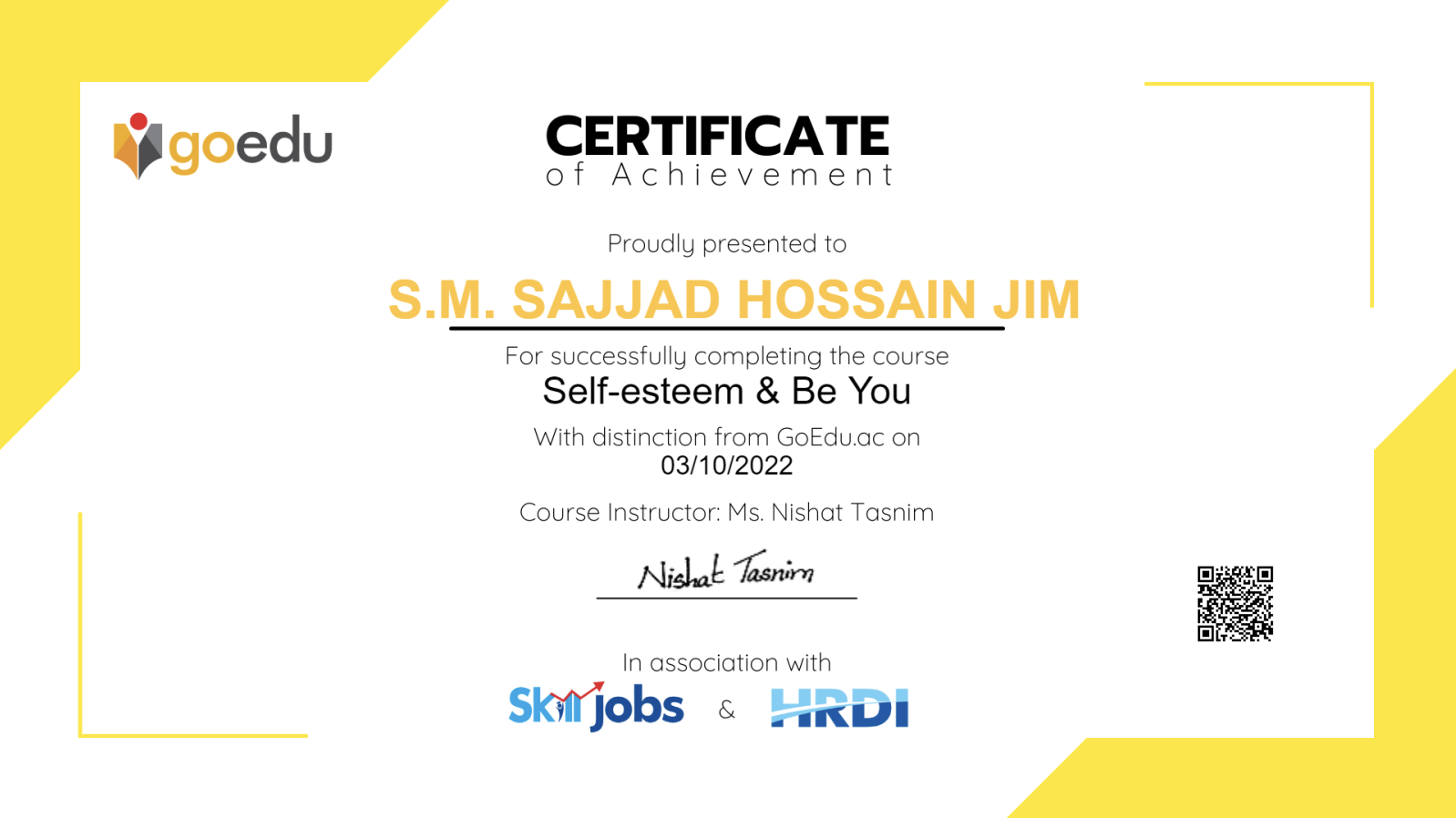 Self-esteem & Be You (With Distinction)